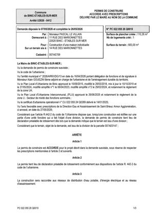 PC 26 Q 0019 - Arrêté