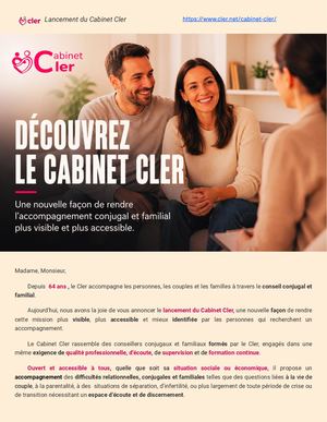 Mailing Externe Cabinet Cler Lettre
