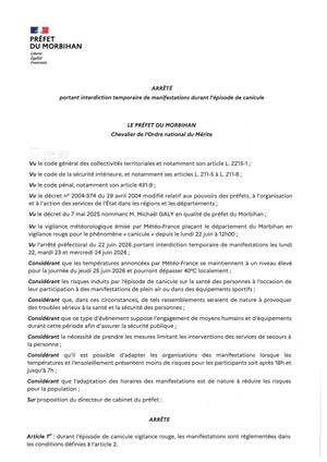 Ap Du 23 Juin 2026 Portant Interdiction De Manifestation De Plein Air
