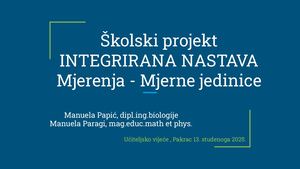 Uv Integrirana Nastava ŠKolski Projekt Mjerenja Mjerne Jedinice