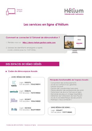 Codes Extranet De Démonstration Hélium S2 2027 Copie