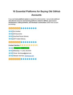 7 Reliable Platforms To Acquire Old Git Hub Accounts All Documents