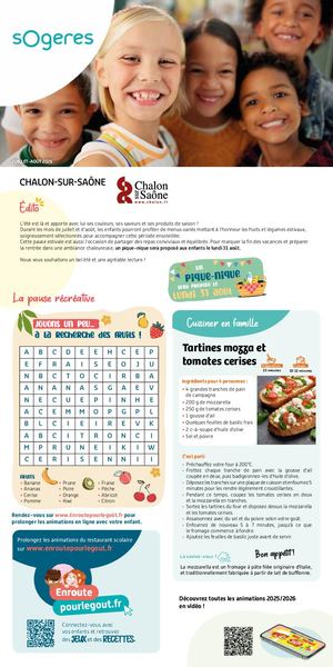 Menus Juillet Août
