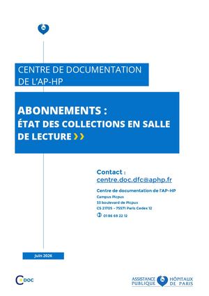 Abonnements Papier Centredoc Aphp 10062025