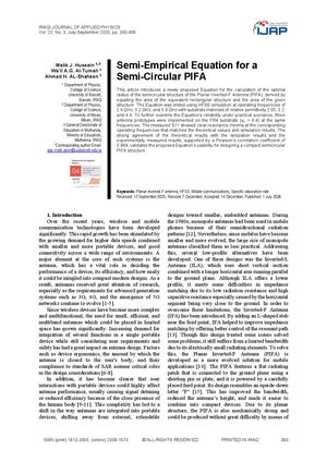 Semi-Empirical Equation for a Semi-Circular PIFA