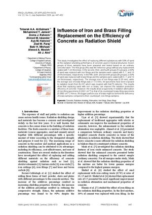 Influence of Iron and Brass Filling Replacement on the Efficiency of Concrete as Radiation Shield