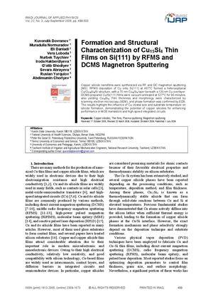 Formation and Structural Characterization of Cu15Si4 Thin Films on Si(111) by RFMS and DCMS Magnetron Sputtering