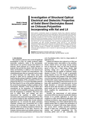 Investigation of Structural Optical Electrical and Dielectric Properties of Solid Blend Electrolytes Based on Chitosan:Polyaniline Incorporating with NaI and LiI