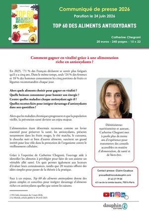 Communiqué de presse - Top 60 des aliments antioxydants
