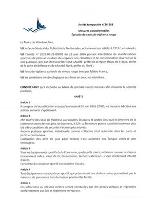 26-288 Mesures canicule niveau rouge