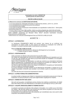 Ar26st150 Av Portant Permis De Stationnement Rue Belle Allée 21 08 2026