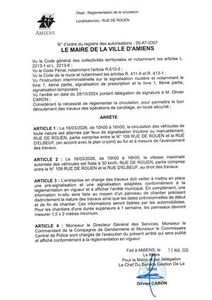 26 At 0357 Reg Circu N109 Rue De Rouen Et Rue Elboeuf Le 16 03 26 De 10h A 16h