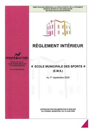 Règlement intérieur - Ecole Municipale des Sports