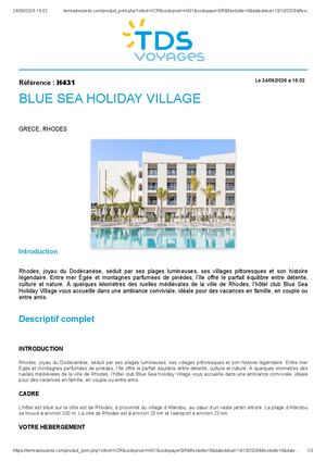 Descriptif Hotel Grece