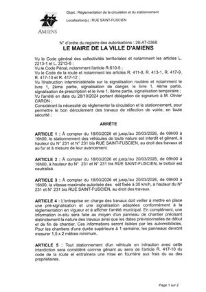 26 At 0368 Reg Circu Et Statio N231 Et N231 Bis Rue Saint Fuscien Du 18 03 26 Au 20 03 26 De 9h A 16h