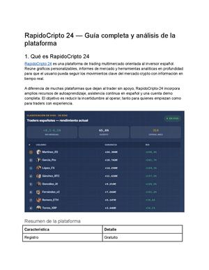 RapidoCripto 24 - Guía completa y análisis de la plataforma