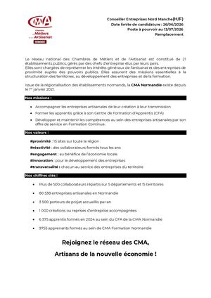 Offre Conseiller Territorial éQuipe Nord Manche 2026 1