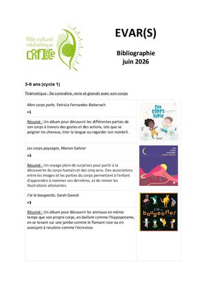 Bibliographie Evars | juin 2026