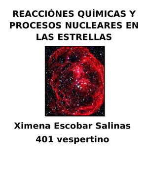 Reacciones quimicas en procesos nucleares de las estrellas
