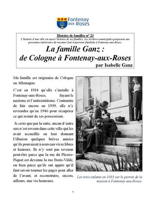 AMFAR HDF La Famille Ganz - De Cologne à Fontenay-aux-Roses