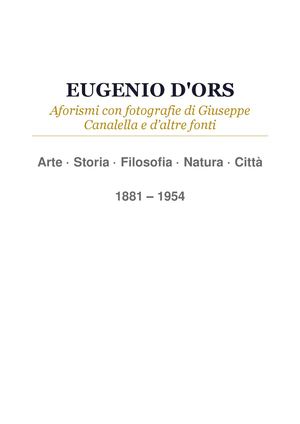 E-book con aforismi Di Eugenio D'Ors