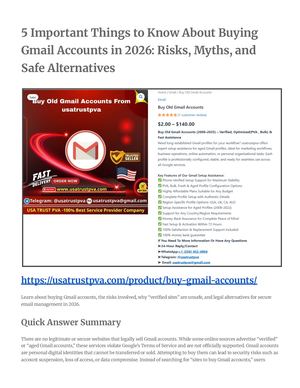 5 Unique Sites To Buy Gmail Accounts – Secure And Verified Options