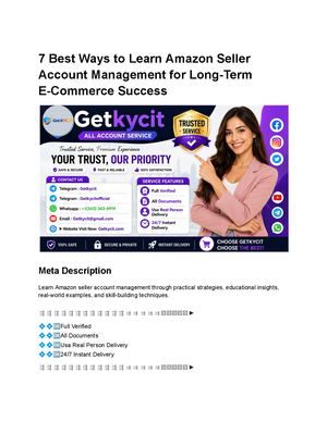 Buy Ve Rified Amazon Aged Accounts In Usa & Non Dropped