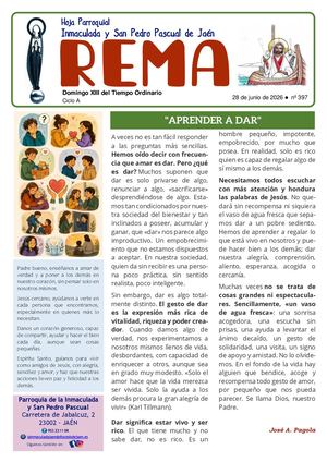 Hoja Parroquial - Domingo XIII del T. O. - Ciclo A