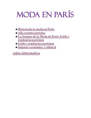 Moda En París
