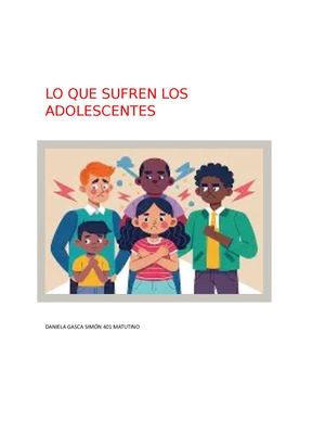 Lo Que Sufren Los Adolescentes