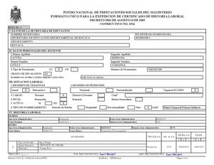 Certificado Historial Laboral Sex