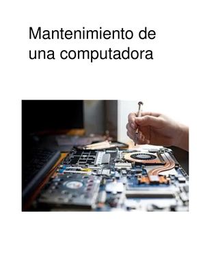 Mantenimiento De Una Computadora