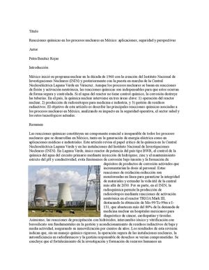 Procesos Nucleares en México