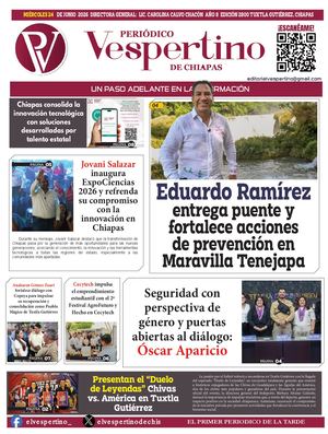Periodico El Vespertino De Chiapas 24 Junio