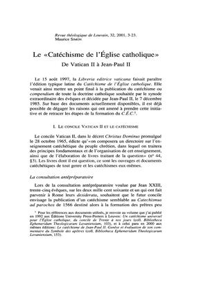 Le Catéchisme De L'Eglise Catholique De Vatican II A Jean Paul II, Par Maurice Simon, 2001