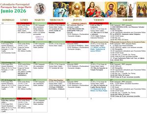 Calendario Parroquial 2026 06 Junio