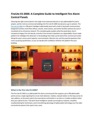 Fire Lite Es 200x A Complete Guide To Intelligent Fire Alarm Control Panels