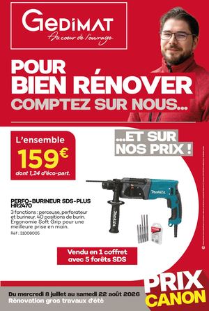PROMO Gedimat 8 Juillet Au 22 Aout 2026