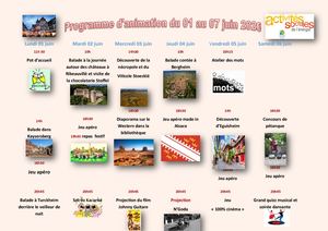 Planning Animation Du 01 Au 07 Juin 2026