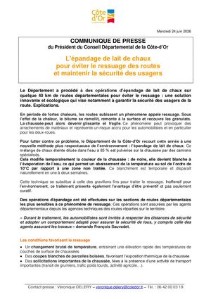 L’épandage de lait de chaux pour éviter le ressuage des routes
