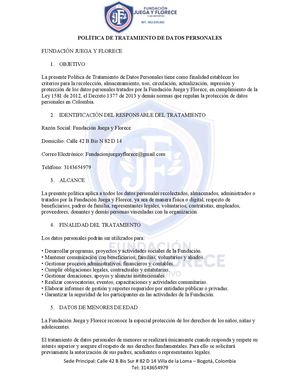 Política De Tratamiento De Datos Personales