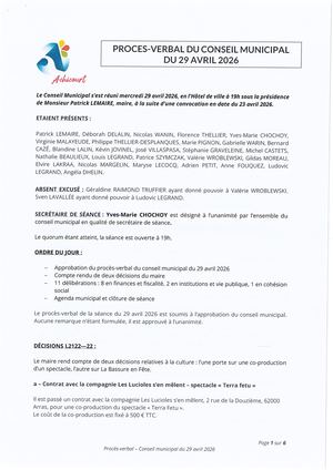 Procès Verbal Conseil Municipal Du 24 Juin 2026