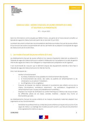 Canicule Recommandations Modes Accuei L Jeune Enfant Soutien Parentalite