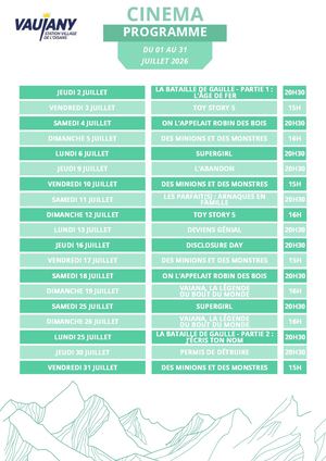 Programme Cinéma - Juillet 2026