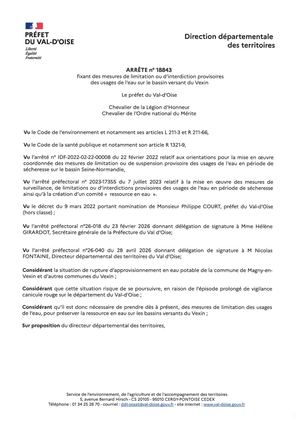 Arrete 18843 Secheresse 24 Juin 2026