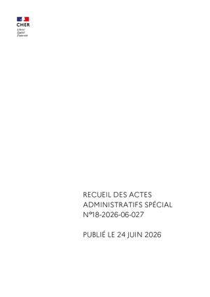 Recueil 18 2026 06 027 Recueil Des Actes Administratifs Special