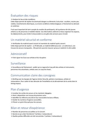 Consignes concert