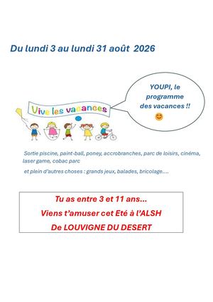 Programme ALSH Louvigné-du-Désert - Août 2026