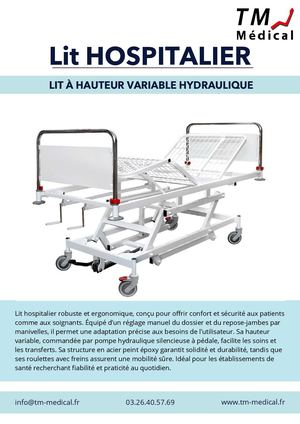 Brochure Lit à Hauteur Variable Hydraulique
