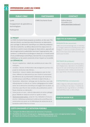 Projet Immersion Labo Au Cnrs